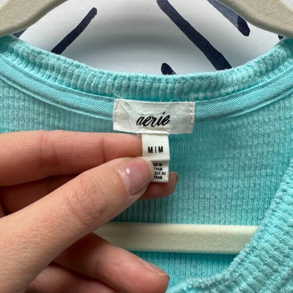 Aerie Sky Blue Tank Top With Button Front -M - Picture 2 of 4